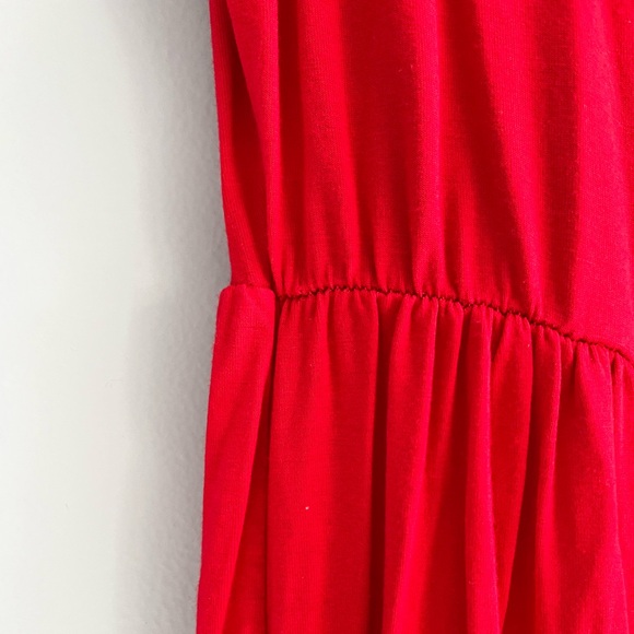 Red Knit Ruffle Dress - Picture 3 of 5